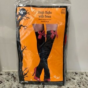 Adult thigh high socks with bows